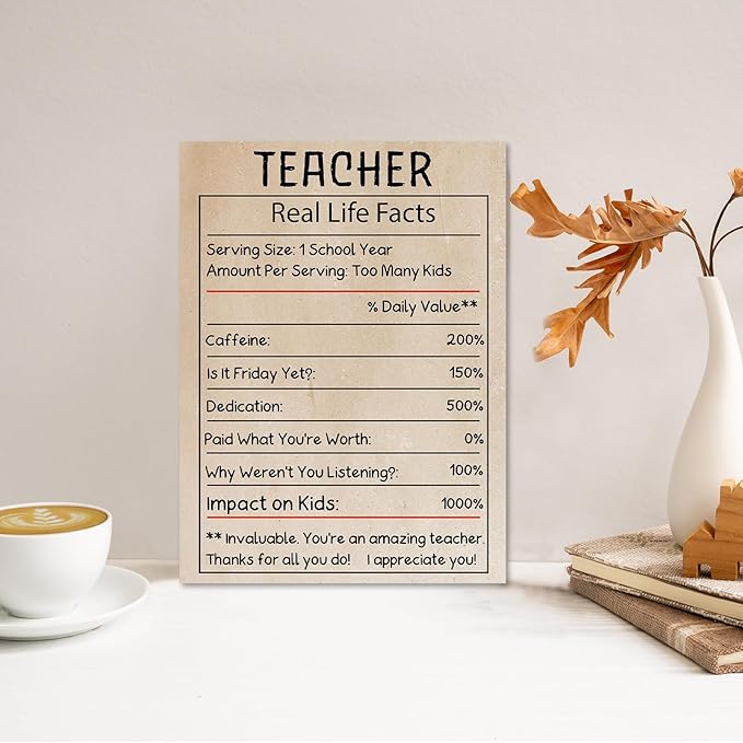 Funny Teacher Appreciation Card, 10.6x7.9 inches Teacher Thank You Card with Envelope, Teacher Gifts form Students, Teacher Appreciation Week Gifts Ideas