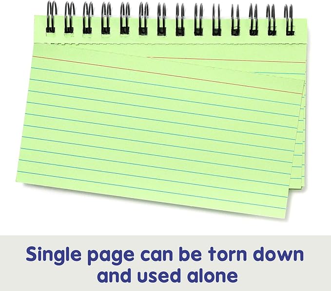 Koogel 400 Pieces Multicolor Index Cards, 3x5 Inches Ruled Index Cards Sprial Note Taking Paper in Multiple Colors for School, Learning, Memory, Recipe, Memo Scratch Pad, DIY Greeting Card