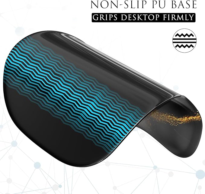 MROCO Ergonomic Mouse Pad with Gel Wrist Rest, Comfortable Mousepad with Smooth Wrist Support Surface and Non-Slip PU Base for Pain Relief, Computer, Laptop, Office & Home, 9.4 x 8.1 in, Black Gold