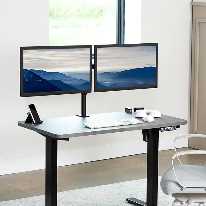 VIVO Dark Gray 43 x 24 inch Universal Solid One-Piece Table Top for Standard and Sit to Stand Height Adjustable Home and Office Desk Frames, DESK-TOP43G