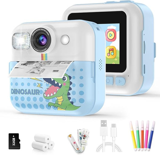 Kids Camera,Toddler Camera Instant Print Toys,1080P Children Printable Camera, Selfie Camera Christmas Birthday Gifts for Girls Boys Age 3-10 with 3 Roller Photo Paper