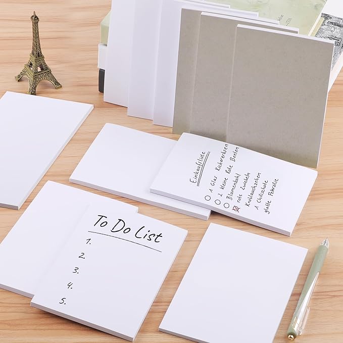 Note Pads 4x6 Inch, 12 Pack Blank Scratch Pads for Writing, 50 Sheets Per Memo Pad for Jotting Down Quick Notes, White Pad of Paper for Grocery Shopping Lists, Tear off Notepad, Small Server Notebook