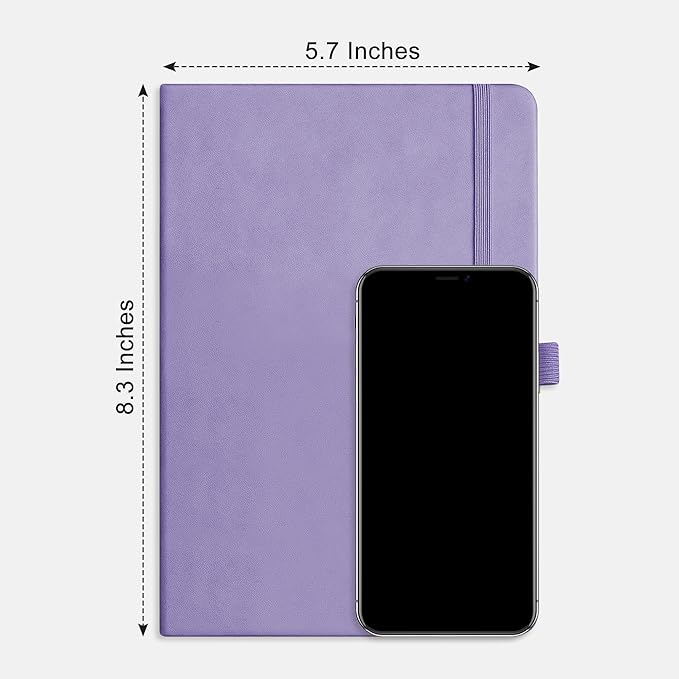 RETTACY Blank Journal Notebook, A5 Blank Journal with 192 Pages, 5.7'' × 8.3'' Medium Size, 68 LB/100 GSM Thick Paper, Leather Hardcover, for Sketching, Drawing, Painting (Purple)