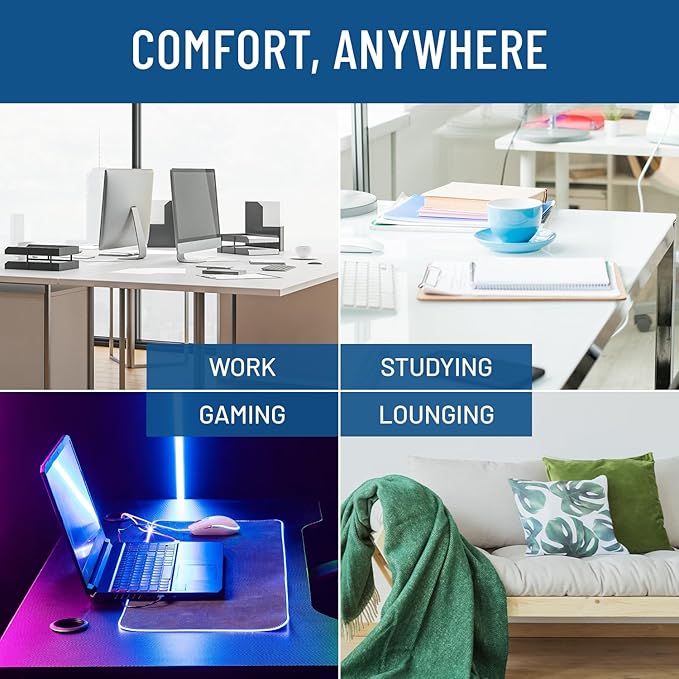 Everlasting Comfort Foot Rest for Under Desk at Work with Massage Nodes - Memory Foam Office Foot Stool & Under Desk Footrest Leg Elevation Pillow for Gaming & Home Office, Supports Posture