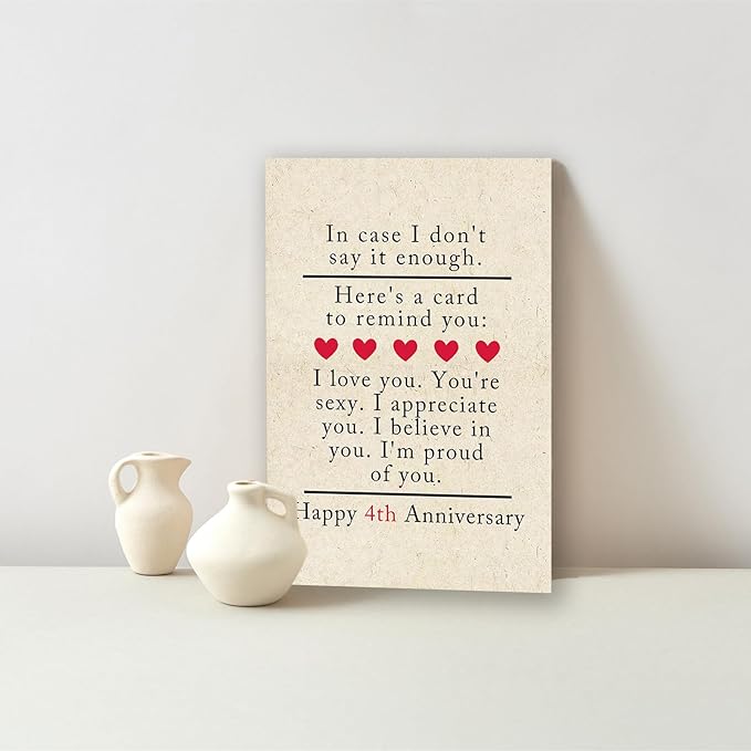 4th for Him & Her: Happy 4th Wedding Anniversary Card for Couples