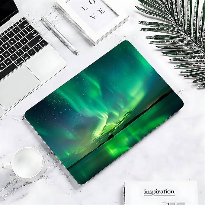 Compatible with 13.3 Inch MacBook Air A1466/A1369, Iceland Green Aurora Hard Plastic Shell Cover Case