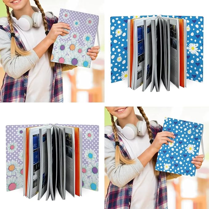 Daisy Book Sox, Middle and Primary School Students Reusable Classroom Textbook Cover for Back to School, Washable Stretchable Book Cover