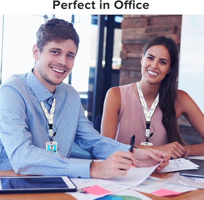 Cute ID Badge Holder with Lanyard Retractable Badge Reel Clip Funny Lanyards for ID Badges Name Tags Keychain for Office Teacher Doctor Student Women Men Nurse Accessories for Work