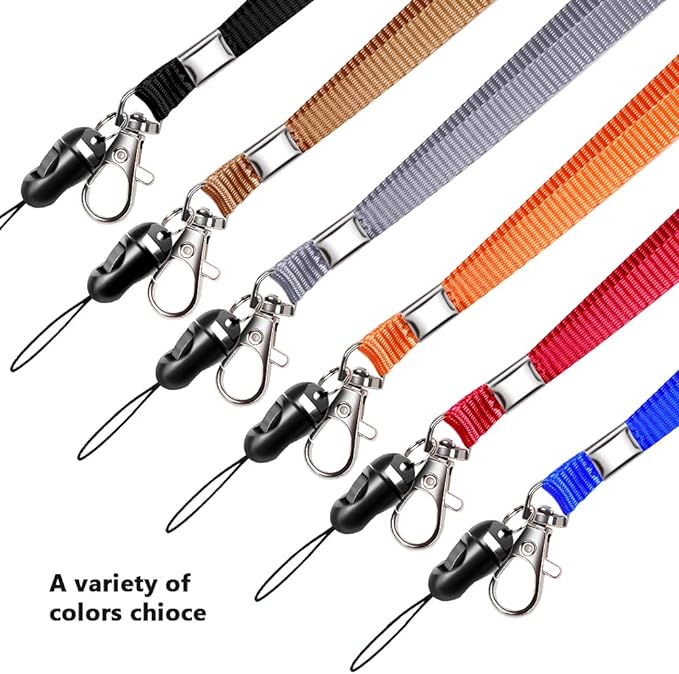 6 Pack Neck Lanyard with ID Badge Holder, Office Strap Lanyards, Stainless Metal Swivel Hook for Name Tag, Badge Holders, Keychains, Card, Rosy
