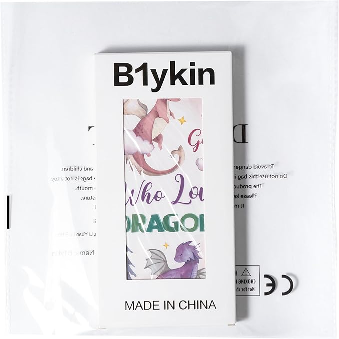 B1ykin Sticky Notes Set - Cartoon Theme Cute Self-Stick Notes Pad Teacher Appreciation Gifts, Self-Adhesive Writing Memo Pages Sticky to Do Notepad for Kids Employee School Office (Watercolor Dragon)