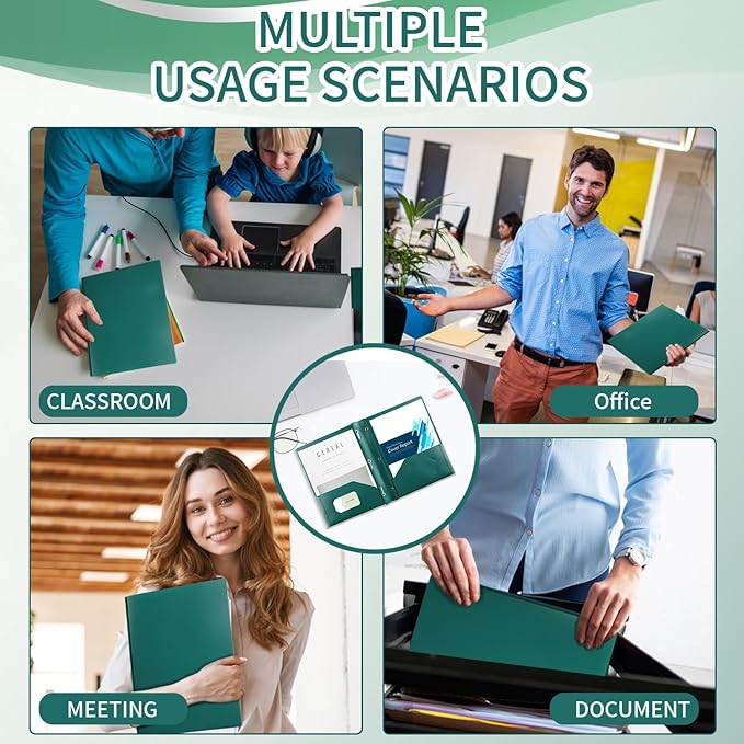 Plastic Two Pocket Folders with Prongs, LAYZZ 30 Pack Heavyweight Letter Size Plastic Folders with Pockets and Prongs, Poly Plastic Folders for Office & School