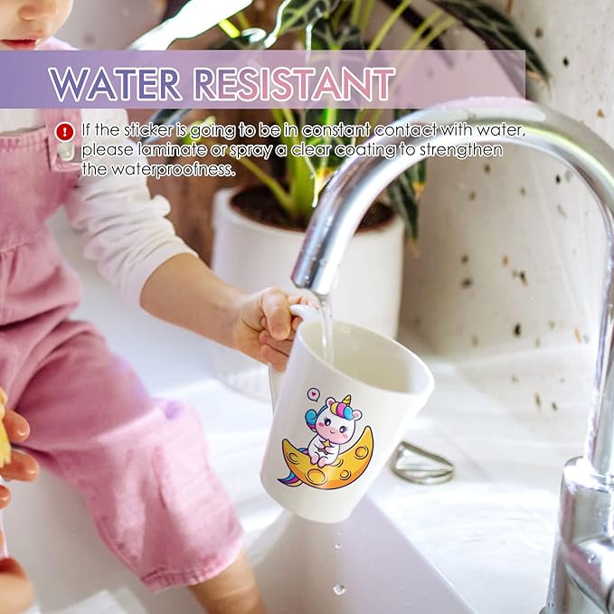 Koala Printable Vinyl Sticker Paper for Inkjet Printers - 100 Sheets Glossy White Water-Resistant Adhesive Label Paper - 8.5x11 Inch, Tear-Resistant, Removable