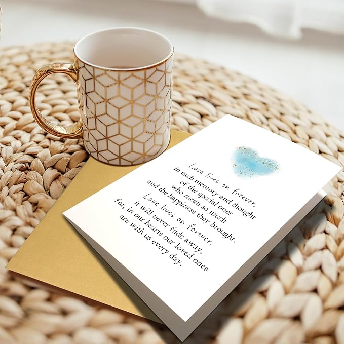 Sympathy Card, Bereavement Card, Condolence Card, Sorry for Your Loss Card, Thinking of You Card, Sympathy Card for Loss of Pet or Loved One, Love Lives On Forever Poem Card