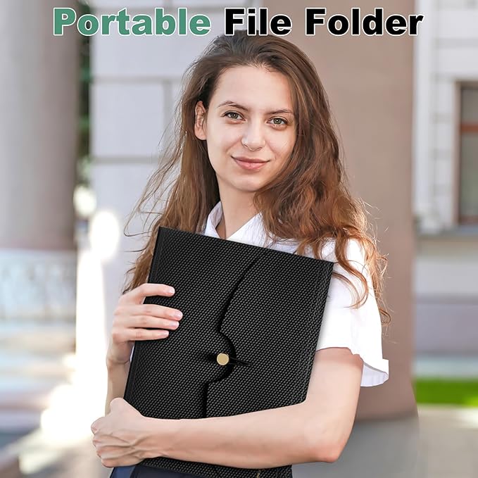 Sooez 7 Pocket Expanding File Folder, Premium Accordion File Organizer, Letter Size Folders for Documents, Sleek Filing Folders with Bungee Closure, Portable Folders for School Office Supplies, Purple