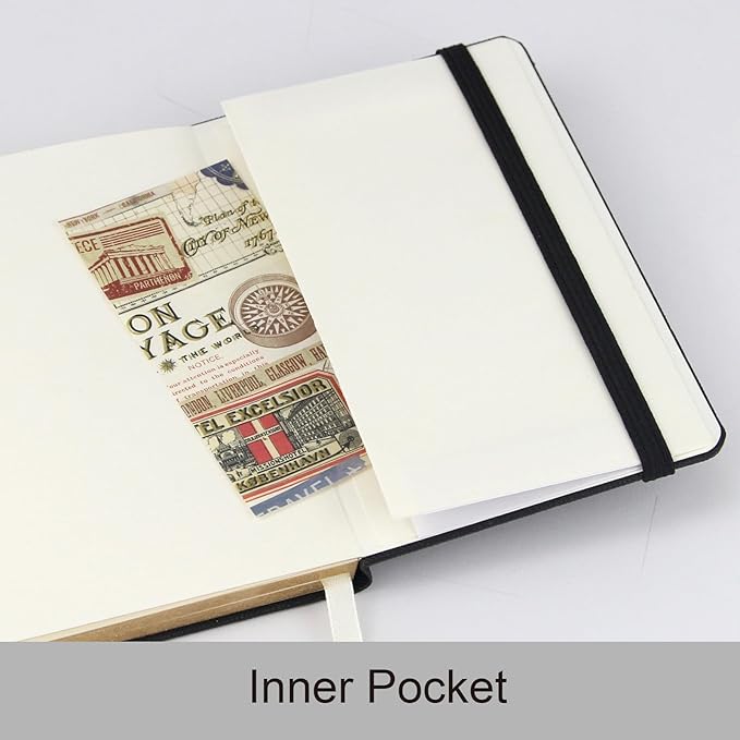 Dot Matrix Hardcopy Notebook - 5"x8"- Sourced from sustainable and excellent quality paper, minimalist, natural, portable and flexible design, good helper for study and record keeping, suitable for office, school and many other occasions(Black)