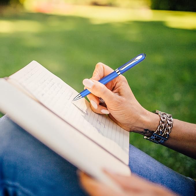 Gel Ink Rollerball Stylus Pen - 18 Pack,1.0mm Gel Pen Bold Point,2 in 1 Capacitive Stylus Pen,Large Capacity Blue Ink,Writing Smoothly for Office,Business,Gift,Metal Silver Clip,Kaka Rabbit