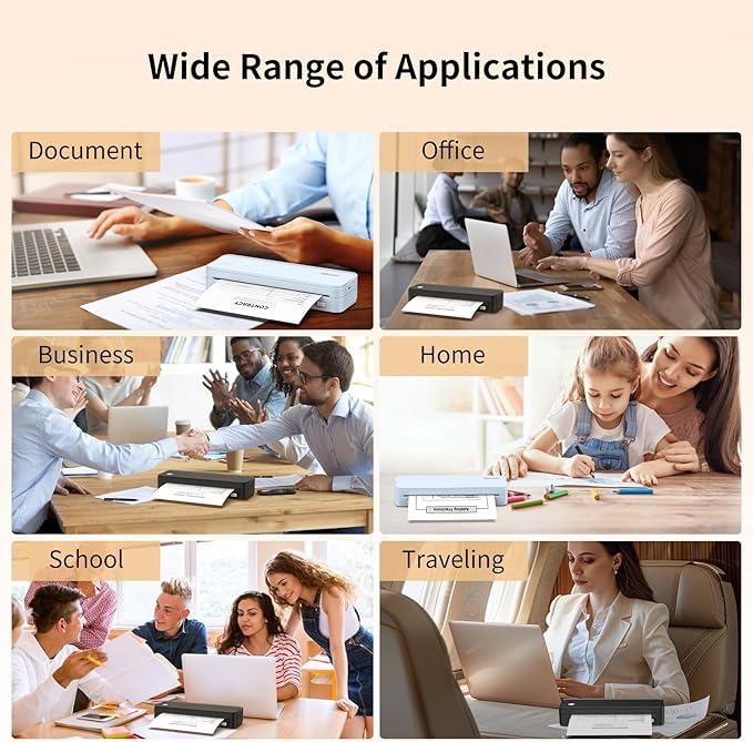 Thermal Printer Paper 8.5''x11'' US Letter Size, Thermal Paper Quick-Dry, Advanced Thermal Printing, Compatible with Gloryang & JADENS PD-A4 Thermal Printer