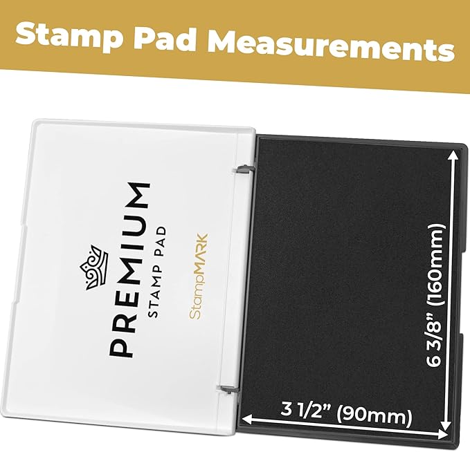 Premium Stamp Pad Large Size 3.5" x 6" - for Traditional Rubber Stamps - Felt Pad Black Color