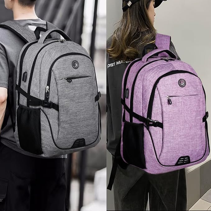 SHRRADOO Travel Laptop Backpack, Business Anti Theft Slim Durable Laptops Backpack with USB Charging Port, College High School Computer Bag Gift for Men Women Fits 16.3 Inch Notebook