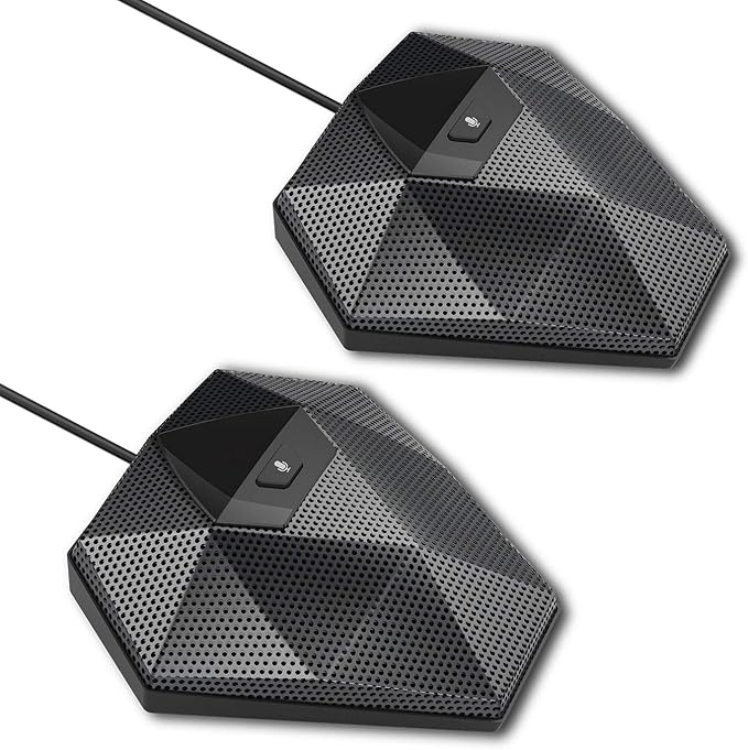 MVOICE8010EX-B Conference Speaker Microphone, 360° &16ft Voice Pickup Range/Noise Reduction/Echo Cancellation/USB Bluetooth Speakerphone w/2 Expandable Mic for 12 People Big Meeting Room