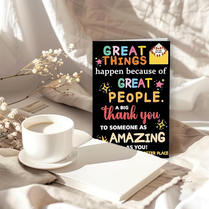 Bright & Colorful Thank You Gift Card for Women, Men, Teachers, Bosses, Friends, Famil,School Counselor Gifts, Perfect for Appreciation Gifts with Envelope