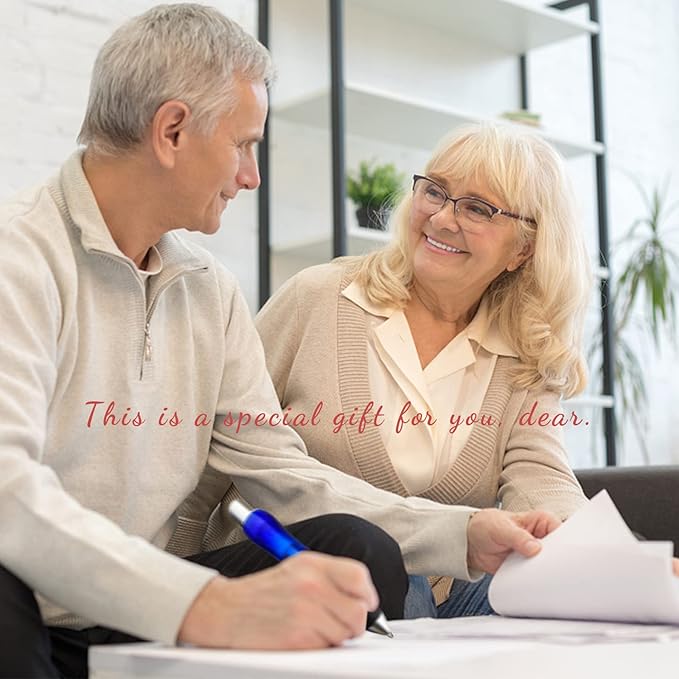 Big Fat Pens (12 Pack) Aids Writing For Tremor, Arthritis, Parkinson, Handicap, Carpal Tunnel Large Wide Grip Pens Retractable Ballpoint Pens (6 Pens + 6 Extra Refills)(Blue)