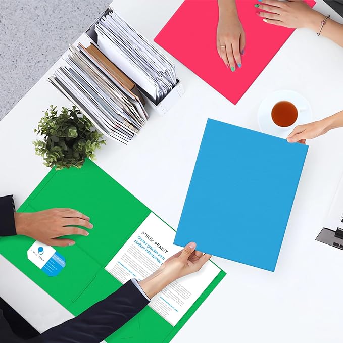 Two Pocket Folders, PANDRI 160 Pack 2 Pocket Folders, Letter Size Paper File Folder for School Office Home Business, Assorted 5 Colors