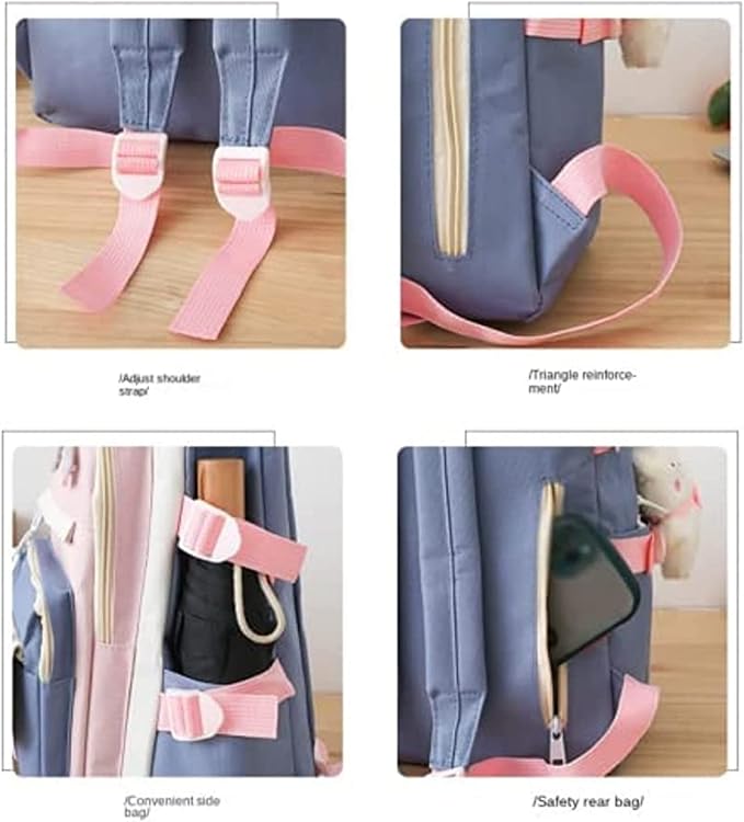 Kawaii Backpack 5Pcs Set Lightweight aesthetic backpack,Teens laptop computer cute backpacks for girls (kawaii backpack,one size)