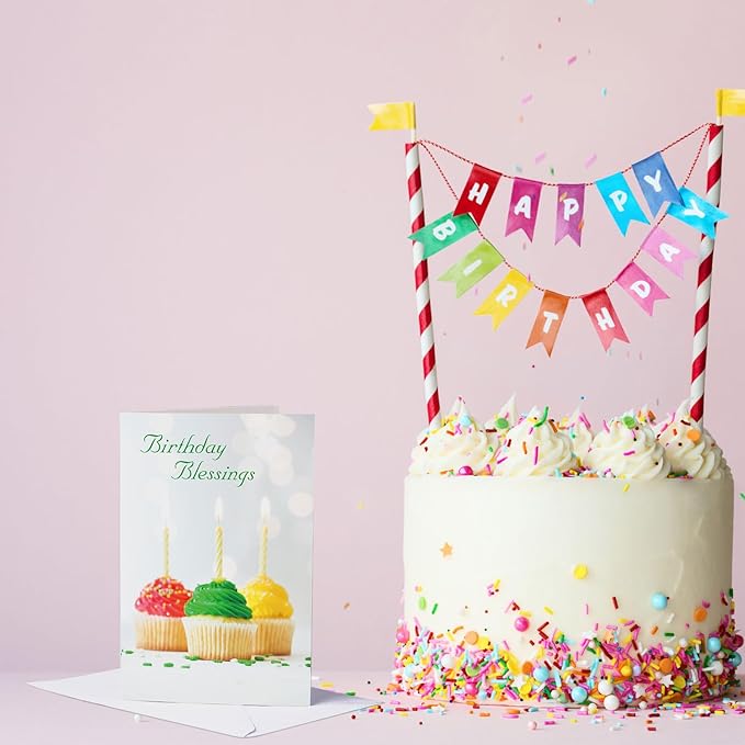 Zhanmai 80 Pack 4 x 6 Inch Religious Christian Birthday Cards Bulk with Scripture Assorted Bible Verse Designs Christian Blessings Birthday Cards with Envelopes (Scenic Style)