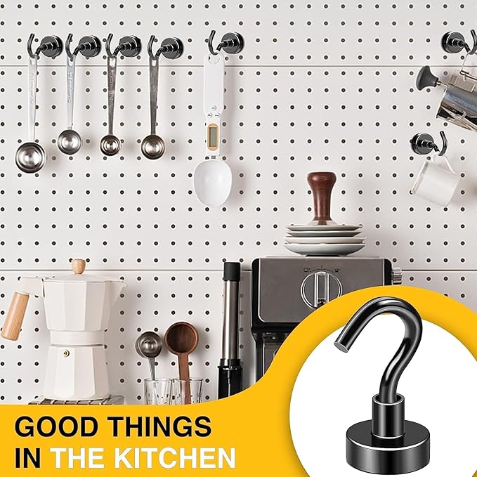 DIYMAG Magnetic Hooks, 30Lbs Strong Heavy Duty Cruise Magnet S-Hooks for Classroom, Fridge, Hanging, Cabins, Grill, Kitchen, Garage, Workplace and Office etc, (100 Pack-Black)