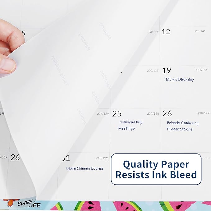 SUNEE Magnetic Calendar for Refrigerator from Now to June 2027 Wall Calendar, Fridge Calendar 3 Year Planner with Magnet for Monthly Program, 8.5"x11" Tearable Paper Calendar, Seasonal Color