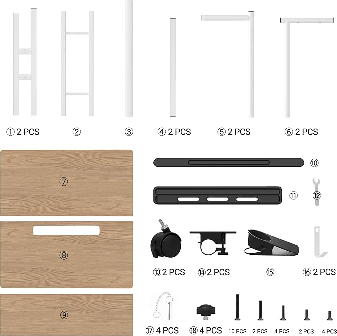 Klvied Mobile Standing Desk with Storage Bottom Shelf, Portable Stand Up Desk with Cup Holder, Adjustable Height Small Standing Desk, Rolling Desk with Wheels, Home Office Laptop Cart, Khaki