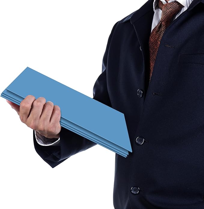 Jutom 50 Pcs 2 Pocket Glossy Paper Folders Glossy Paper Laminated Portfolios, Letter Size, Presentation Folders with Pockets for Office Teacher Worker Supplies(Light Blue)