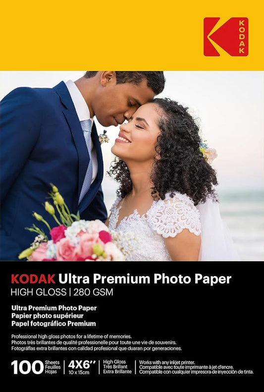 Kodak Ultra photo paper 4 x 6 glossy (NOT FOR DOCK PRINTERS) 100 count 74 lb - 280 gsm