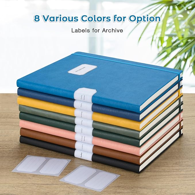 Blank Notebook, Hardcover Sketch Book, 8.5" x 11" Large Blank Journal, No Bleed Thick Paper Sketchbook for Drawing Art, Unlined Notebook Journal for Women Men, A4 Leather Sketchbook, Lay Flat, Teal