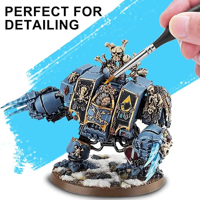 Kolinsky Sable Watercolor Brushes, 10pcs Sable Detail Paint Brush Set Will Keep a Fine Tip Point and Spring for Watercolor Acrylic Gouache, Miniature, Nail Art & Models