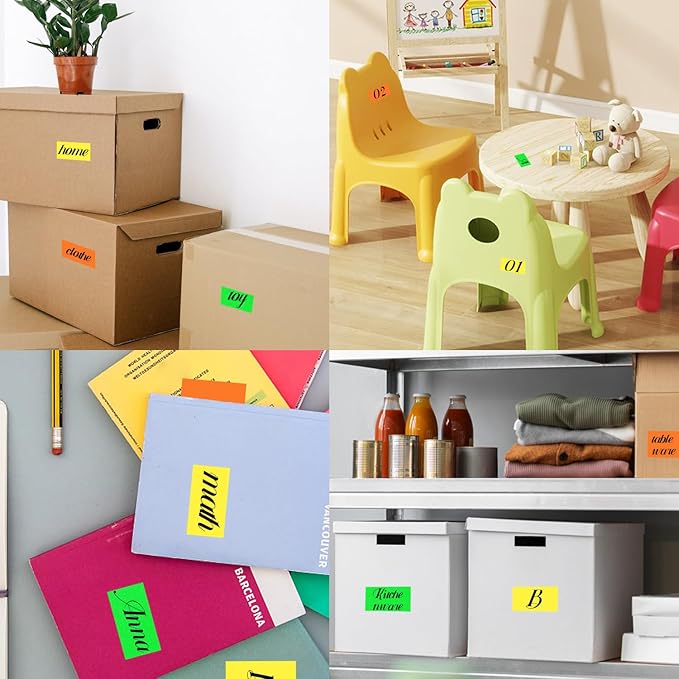 Colored Labels Stickers 2 X 3 Inch, Removable Rectangular Moving Labels, Large Color Coding Labels Moving Stickers- 250 Labels/Yellow