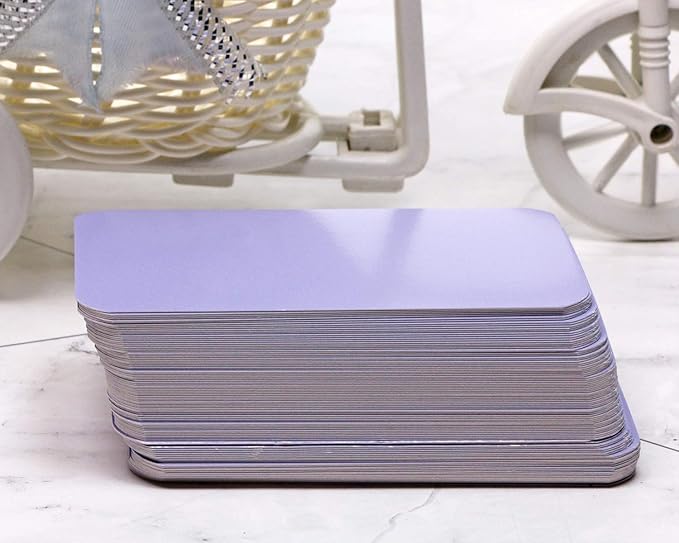Penta Angel 100 Pcs Mini Paper Blank Gift Notes Cards DIY Craft Small Word Business Message Cards (Light Purple)