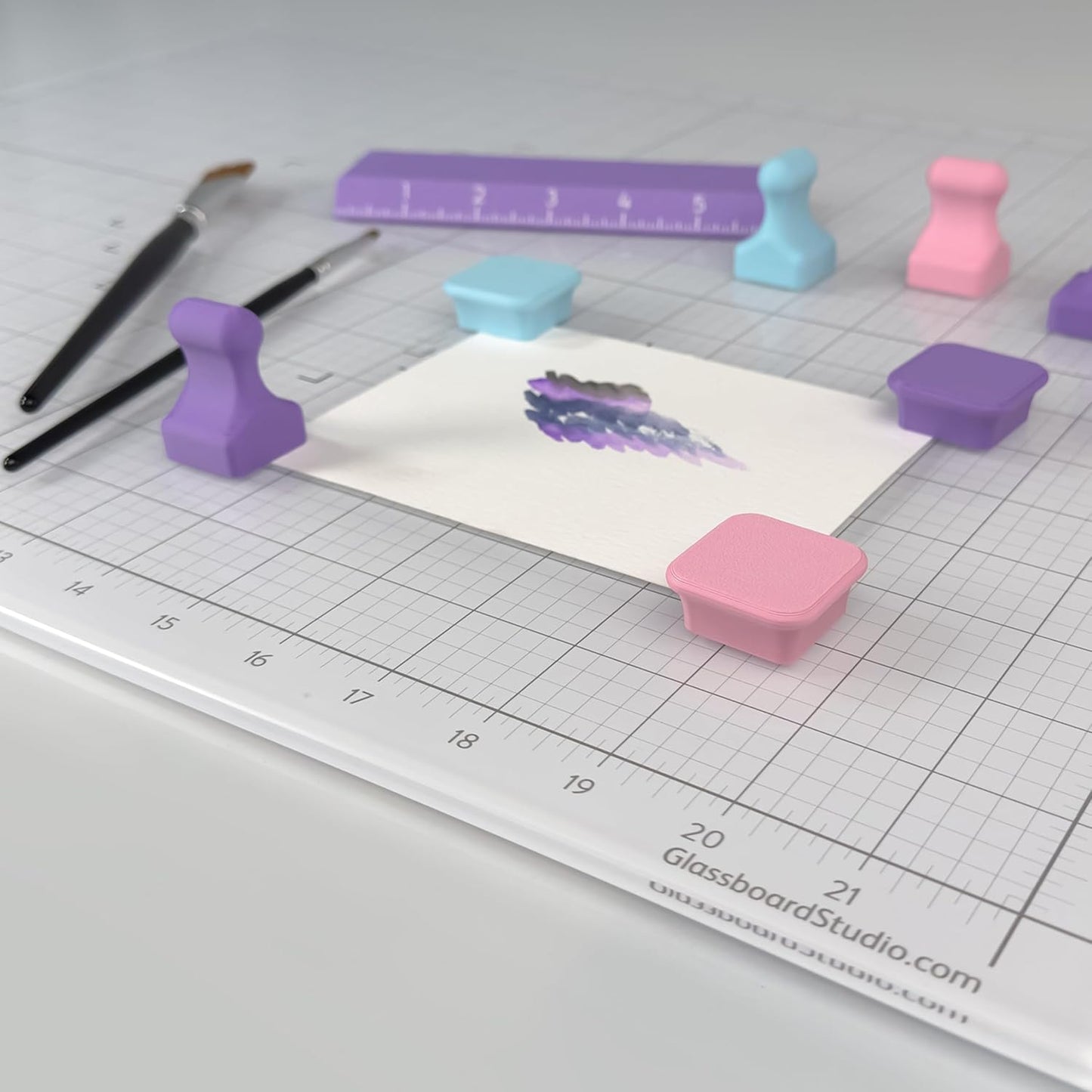 Glassboard Studio MiniBar Magnet - Strong Neodymium Rare Earth Magnets for Fridge, Whiteboard, Locker & Magnetic Glassboards - Ideal for Crafting & Office Use - Strong Fridge Magnets (Snow White, 4)