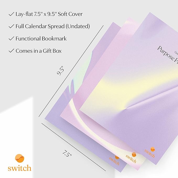 Switch Research Purpose Planner Bundle: Complete Psychologist-Backed Goal Planner Set for Developing a Life of Purpose - 3 Undated Productivity Planner Books - Guided Prompts, Techniques, and Insights