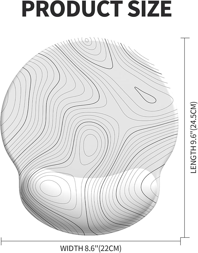 eulps Mouse Pad with Wrist Rest, Comfortable Computer Mousepad with Gel Wrist Support Smooth Surface and Non-Slip PU Base for Pain Relief, Laptop, Office & Home (White Line)