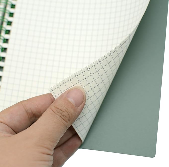 Yansanido Spiral Notebook, 4 Pcs A5 Thick Plastic Hardcover Graph Paper 4 Color 80 Sheets -160 Pages Journals for Study and Notes (Grid-4pcs Wine Red,Brown,Green,ivory, A5)