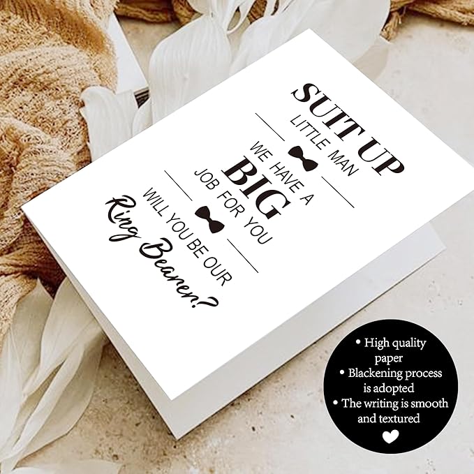 Ring Bearer Proposal Card, Will You Be Our Ring Bearer Card, Ring Bearer Request Card with Matching Envelopes.