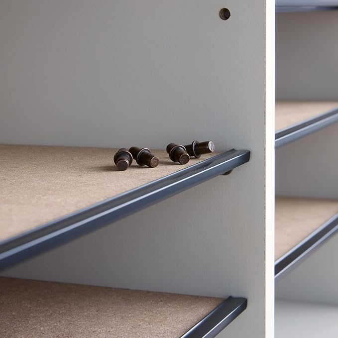 Safco Literature Organizer, 12 Compartments, Office and Classroom Mailbox with Adjustable Shelves, Wood Paper and Mail Sorter, Gray