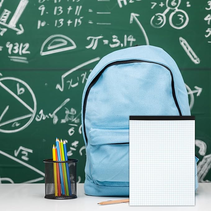 Grid Paper Notebook 8.5 X 11, 4x4 Graph Paper,-Sturdy Cardboard Backing, Graph Paper Pad for School, Office, Home, 70 Gsm Grid Paper, 2 Packs, 30 Sheets/Pad