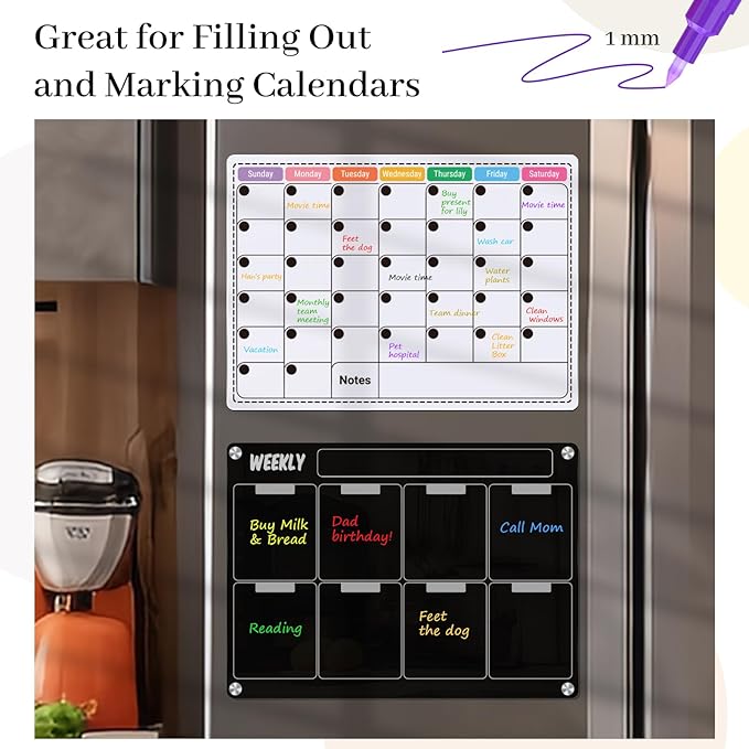 KERIFI Liquid Chalk Markers, Chalk Pens Fine Tip, 12 Vibrant Colors, Wet Erase Markers Fine Point 1mm, Chalk Markers for Blackboard, Glass, Windows, Bistro, 45 Chalkboard Labels Included