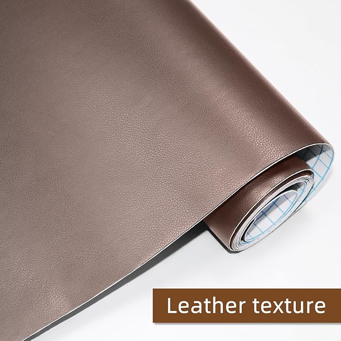 CHEIGHY Self-Adhesive Leather Repair Patch Kit for Furniture, Sofas, Car Seats, Chairs, Shoes - 3.9x79 Inch Light Brwon PU Leather Repair Tape for Couch (Waterproof, Durable, Easy to Use)