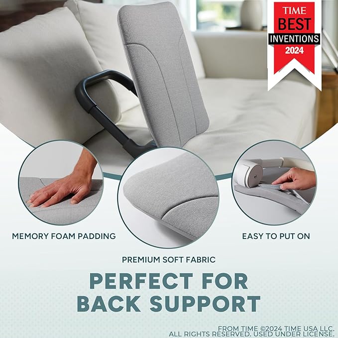 READY ROCKER Deluxe Slate | Adjustable Ergonomic Portable Rocker | Back Pain Relief & Relaxation | Black Rocker & Deluxe Cover | Back & Lumbar Support for Chair | Lightweight & Portable | 3.0 Model