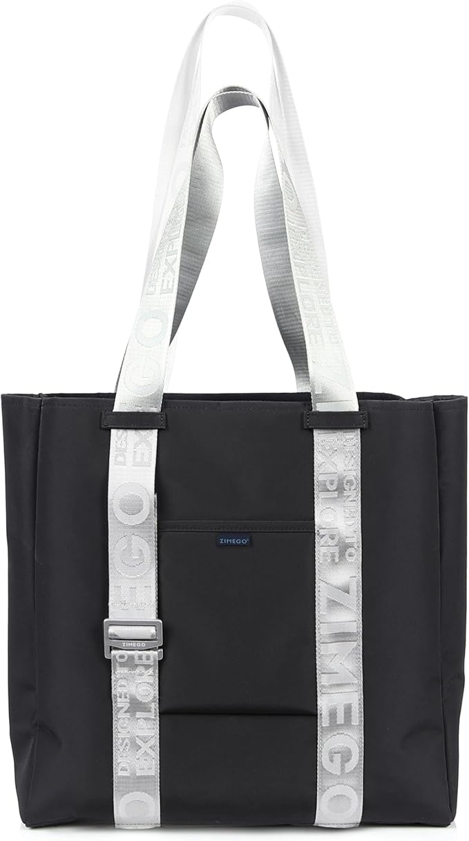 ZIMEGO Unisex Two-Tone Gym Tote Bag - Stylish Everyday Travel Tote with Double Top Handles