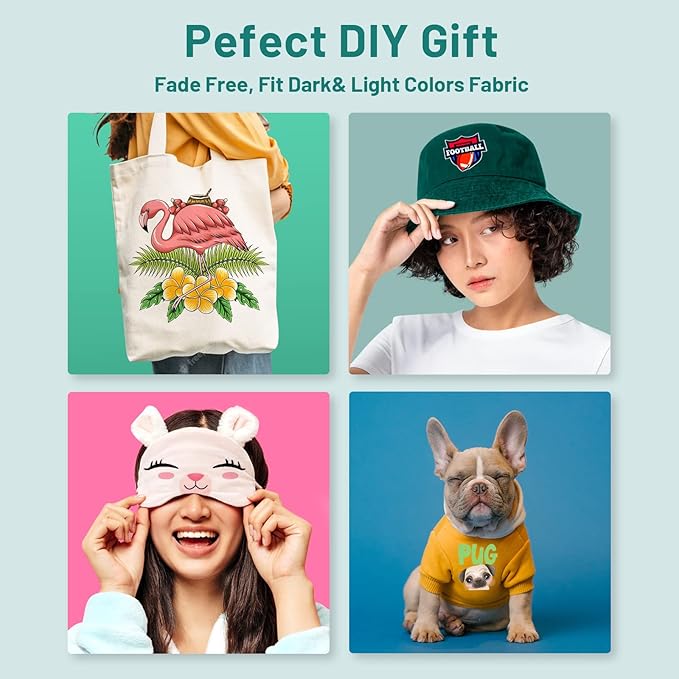 KASYU DTF Transfer Film, 50 Sheets 8.5"*14" DTF Paper with Smart Printing Pad for All Sublimation and DTF Printers,DTF Film for Sublimation Hack, Premium Direct to Film for All Color Fabric